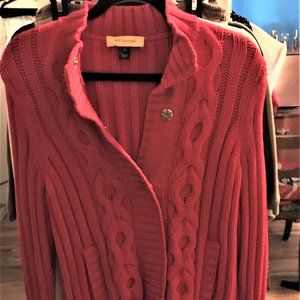Gorgeous St. John Red Cardigan Sweater Size M EUC